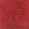 20" Red Genuine Tibetan Lamb Fur Pillow With Microsuede Backing