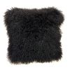 24" Black Euro No Pattern Microsuede Down Throw Pillow
