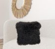 24" Black Euro No Pattern Microsuede Down Throw Pillow