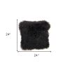 24" Black Euro No Pattern Microsuede Down Throw Pillow