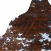 5' X 6' Brown And White Cowhide Handmade Area Rug