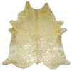 5' X 6' Gold Cowhide Handmade Area Rug