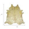 5' X 6' Gold Cowhide Handmade Area Rug
