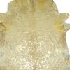 5' X 6' Gold Cowhide Handmade Area Rug