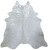 5' X 6' Silver Cowhide Handmade Area Rug