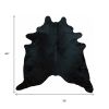 5' X 6' Black Cowhide Handmade Area Rug