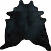 5' X 6' Black Cowhide Handmade Area Rug