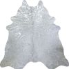 6' X 7' Silver Cowhide Handmade Area Rug