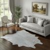 6' X 7' Silver Cowhide Handmade Area Rug