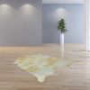 6' X 7' Tan And White Cowhide Handmade Area Rug