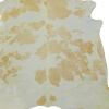 6' X 7' Tan And White Cowhide Handmade Area Rug