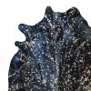 6' X 7' Gold And Black Cowhide Handmade Area Rug