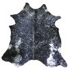 6' X 7' Black And Silver Cowhide Handmade Area Rug