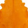 6' X 7' Orange Cowhide Handmade Area Rug