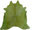6' X 7' Green Cowhide Handmade Area Rug