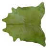 6' X 7' Green Cowhide Handmade Area Rug