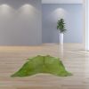 6' X 7' Green Cowhide Handmade Area Rug