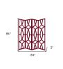 84" Red Solid Wood Folding Four Panel Screen Room Divider