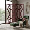 84" Red Solid Wood Folding Four Panel Screen Room Divider