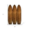 71" Brown Solid Wood Folding Three Panel Screen Room Divider