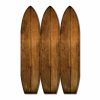 71" Brown Solid Wood Folding Three Panel Screen Room Divider