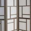 50" Gray and White Wood and Fabric Three Panel Screen Room Divider