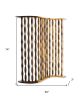 74" Natural Solid Wood Three Panel Screen Room Divider