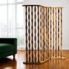 74" Natural Solid Wood Three Panel Screen Room Divider