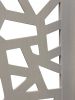 50" Gray Solid Wood Folding Three Panel Screen Room Divider