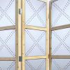 84" Silver Folding Three Panel Screen Room Divider