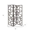70" Brown Solid Wood Folding Three Panel Screen Room Divider