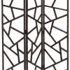 70" Brown Solid Wood Folding Three Panel Screen Room Divider