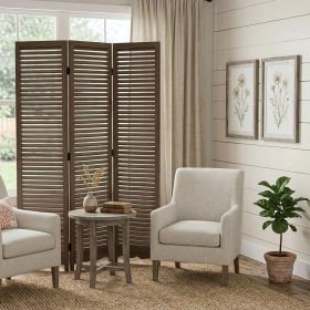 71" Brown Folding Three Panel Screen Room Divider