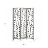 71" Gray Iron Folding Three Panel Screen Room Divider