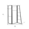 72" Gray Iron Folding Three Panel Screen Room Divider