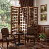 72" Brown Solid Wood Folding Three Panel Screen Room Divider