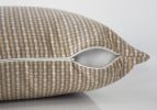 Set Of Two 18" X 18" Taupe Polyester Striped Zippered Pillow