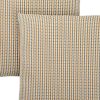 Set Of Two 18" X 18" Gold and White Polyester Striped Zippered Pillow
