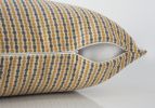 Set Of Two 18" X 18" Gold and White Polyester Striped Zippered Pillow