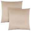 Set of Two 18" Gold Satin Throw Pillows