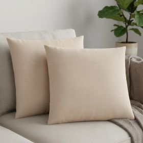Set of Two 18" Gold Satin Throw Pillows