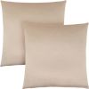 Set of Two 18" Gold Satin Throw Pillows
