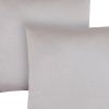 Set of Two 18" Silver Satin Throw Pillows