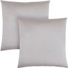 Set of Two 18" Silver Satin Throw Pillows