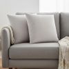 Set of Two 18" Silver Satin Throw Pillows
