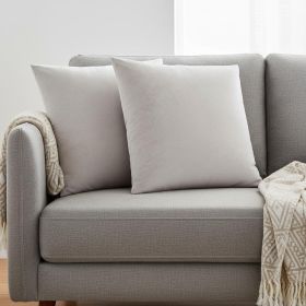 Set of Two 18" Silver Satin Throw Pillows