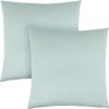 Set of Two 18" Mint Green Satin Throw Pillows