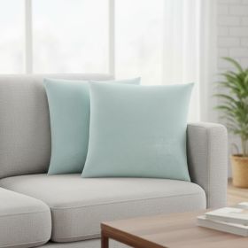 Set of Two 18" Mint Green Satin Throw Pillows