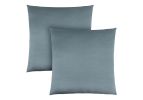 Set of Two 18" Blue Satin Throw Pillows