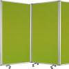 71" Green Iron Folding Three Panel Screen Room Divider